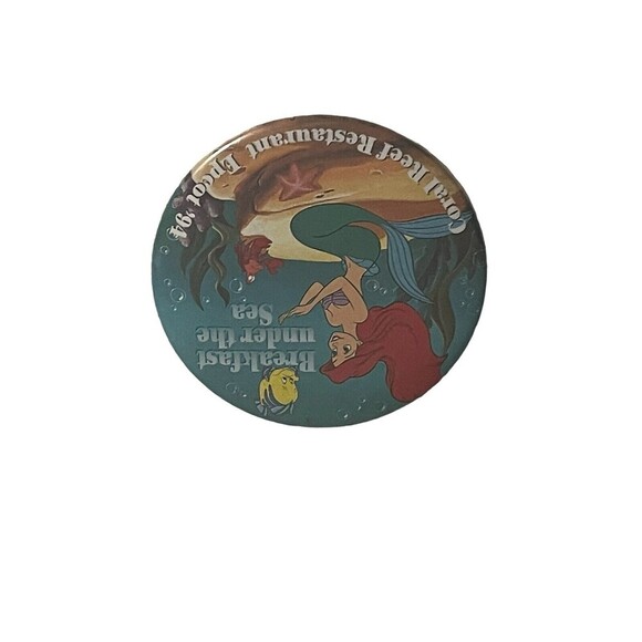 Disney Button Breakfast Under the Sea Coral Reef Restaurant Epcot ARIEL 1994 - Picture 3 of 4